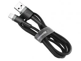 Baseus Cafule USB for iPhone 1m gyorstöltő adatkábel (CALKLF-BG1) szürke/fekete