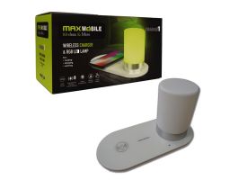 MAX MOBILE LED Asztali Lámpa & Wireless Töltő RGB (3858892511428) Fehér