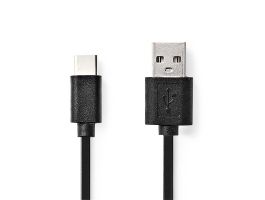 Nedis CCGL60600BK20 USB A - USB C (USB-C) kábel, USB2.0, 15W, hossz 2m