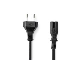 Nedis CEGL11040BK10 tápkábel IEC-320-C7, 2 x 0.75 mm, hossz 1m