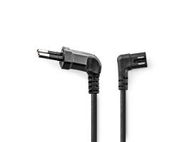 Nedis CEGL11055BK50 tápkábel, Euro dugó,  IEC-320-C7,  pipa, szögben balra, 5m, fekete