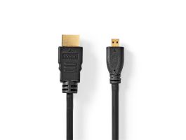 Nedis CVGL34700BK15 micro HDMI - HDMI kábel 4K@30Hz, 10.2 Gbps, 1.50 m