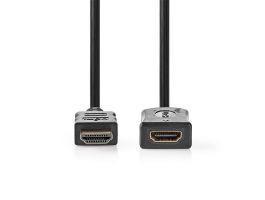 Nedis ultra HD HDMI hosszabbító kábel CVGL34096BK20, HDMI dugó - aljzat, 4K@60Hz | ARC | 10,2 Gbps | 2,00 m