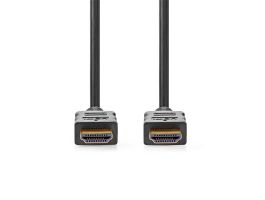 Nedis ultra HD HDMI kábel CVGL34060BK20, HDMI dugó - dugó, 4K@60Hz, ARC, 18 Gbps, aranyozott csatlakozók, hossz 2m