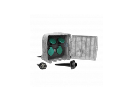 ORNO Kerti aljzat, 4 aljzat 2P+E, gumikábel H07RN-F 3x1,5mm2, 3m, 2 üzemmód, STONE, 230V, 16A, IP44 (OR-AE-13185(GS))
