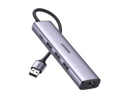 UGREEN 5 az 1-ben USB-A 3x USB 3.0 + RJ45 + USB-C adapter (szürke)