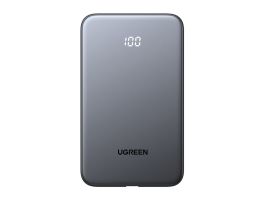 UGREEN PB526 10000 mAh-s power bank USB + USB-C, 20 W, beépített kábellel (szürke)
