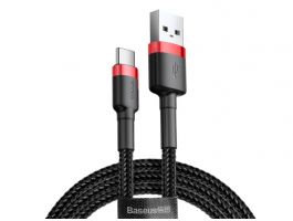 Baseus Cafule USB - Type-C 2m gyorstöltő adatkábel (CATKLF-C91) piros/fekete