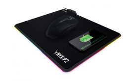 Gamdias NYX P2 Gaming egérpad, beépített QI vezeték nélküli töltővel