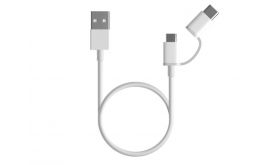 XIAOMI Mi 2-in-1 microUSB, USB Type-C kábel, 1m (SJV4082TY) fehér