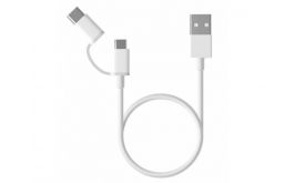 XIAOMI Mi 2-in-1 MicroUSB - USB-C, 30cm (SJV4083TY) fehér