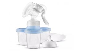 Philips Avent Natural SCF430/13 kézi mellszívó cumisüveggel és VIA pohárral