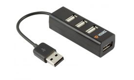 YENKEE YHB 4001BK USB2.0 4-portos HUB (45007826) fekete