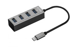 Yenkee YHB C430 Alumínium 4-portos USB Elosztó, USB-C csatlakozóval (45015552)