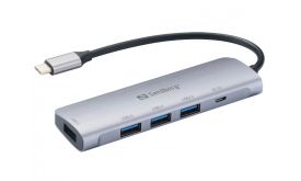 Sandberg USB-C to 4 x USB 3.0 Hub SAVER (336-20)