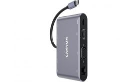 CANYON 8-in-1 USB HUB dokkoló, szürke (CNS-TDS14)