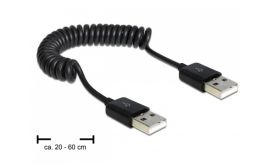 Delock USB 2.0-A apa / apa tekercselt kábel (83239)