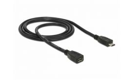 Delock Bővítőkábel USB 2.0-s, Micro-B típusú csatlakozódugóval > USB 2.0-s, Micro-B típusú csatlakozóhüvellyel 1 m (83248)
