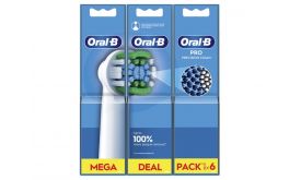 Oral-B EB20-6 Pro Precision Clean, fogkefe pótfej, 6db, fehér