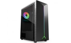 NJOY ANIL Midi ATX PC ház, Tápegység nélkül, Fekete RGB (CSMD-AE00UAI-BL01B)