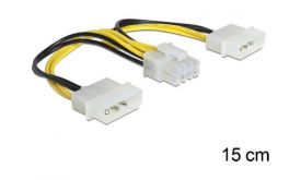 DELOCK tápkábel 2x 4 pin Molex male > 8 pin EPS male 15cm (83410)