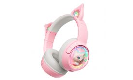 Onikuma B5 vezeték nélküli Gaming headset - pink - cicafüles
