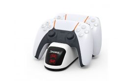 Dobe Playstation 5 Dual Sense/Edge dupla töltőállomás - fehér