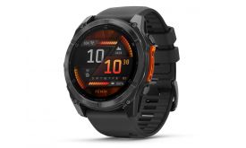 Garmin fenix 8 51mm multisport okosóra (010-02905-00) sötétszürke, fekete szilikon szíjjal