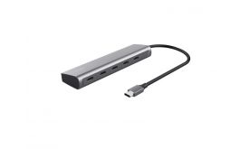 TRUST HALYX 5 portos USB-C HUB, ezüst