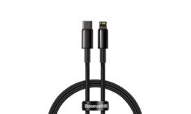 BASEUS adatkábel (Type-C - lightning, 20W, PD gyorstöltő, 100cm, törésgátló) FEKETE