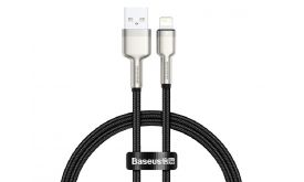 BASEUS CAFULE adatkábel (USB - lightning, 2.4A, PD gyorstöltő, 25cm, cipőfűző) FEKETE