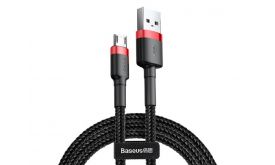 BASEUS CAFULE adatkábel (USB - microUSB, 1.5A, gyorstöltő 3.0, 200cm, törésgátló) PIROS/FEKETE