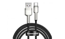 BASEUS CAFULE adatkábel (USB - Type-C, 66W, gyorstöltő, 200cm, törésgátló) FEKETE