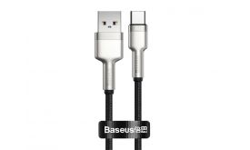 BASEUS CAFULE adatkábel (USB - Type-C, 66W, PD gyorstöltő, 25cm, cipőfűző) FEKETE