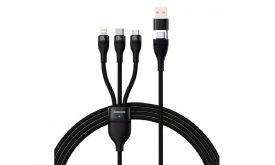 BASEUS FLASH SERIES II adatkábel 3in1 (Type-C/USB - lightning/microUSB/Type-C, 100W, 120cm) FEKETE