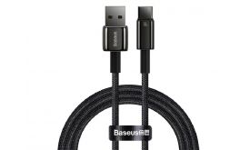 BASEUS TUNGSTEN GOLD adatkábel (USB - Type-C, 100W, gyorstöltő, 100cm, törésgátló) FEKETE