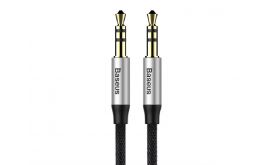 BASEUS YIVEN M30 audió kábel (3.5mm jack - 3.5mm jack, 100cm, cipőfűző) FEKETE