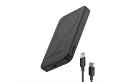 BASEUS MAGNETIC MINI vésztöltő Type-C aljzat (5000mAh, 20W, PD gyorstöltő, wireless, MagSafe) FEKETE