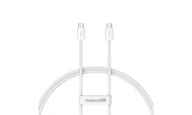 BASEUS SUPERIOR adatkábel (Type-C - Type-C, 30W, PD gyorstöltő, 100cm, törésgátló) FEHÉR (P10365200211-00)