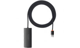 BASEUS LITE USB HUB 4in1 (4 USB aljzat 3.0, USB kábel, 200cm) FEKETE (WKQX030201)