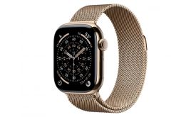 Apple Watch Series 11 GPS + Cellular 42mm-es aranyszínű titántok, aranyszínű milánói szíj