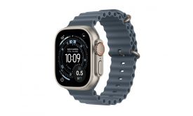 Apple Watch Ultra 3 GPS + Cellular 49mm-es natúr titántok, acélkék Óceán szíj (MEWH4QH/A)