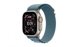 Apple Watch Ultra 3 GPS + Cellular 49mm-es natúr titántok, világoskék Alpesi pánt – Large (MEWP4QH/A)