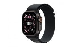 Apple Watch Ultra 3 GPS + Cellular 49mm-es natúr titántok, fekete Alpesi pánt – Large (MF0X4QH/A)