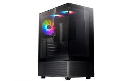 ADATA XPG Invader X Mini Midi ATX PC ház , 5x120mm RGB ventilátor, Tápegység nélkül, üvegfalú, fekete (INVADERXMINIMT-BKCWW)