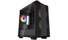 DEEPCOOL CC360 ARGB Micro ATX PC ház, Tápegység nélkül, Fekete Üvegfalú (R-CC360-BKAPM3-G-1)