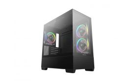 DEEPCOOL CG380 3F Micro ATX PC ház, Tápegység nélkül, Fekete, Üvegfalú (R-CG380-BKAGM3-G)