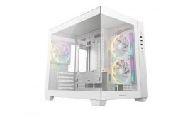 DEEPCOOL CG330 3F WH Micro ATX PC ház, Tápegység nélkül, Fehér, Üvegfalú (R-CG330-WHNGM3-G)