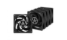 ARCTIC COOLING Rendszerhűtő Ventilátor P8 PWM PST Fekete, 8cm (5-PACK)