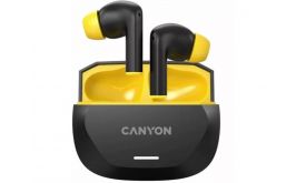CANYON HEXAGON 7 TWS ANC+ENC vezeték nélküli fülhallgató, fekete-sárga